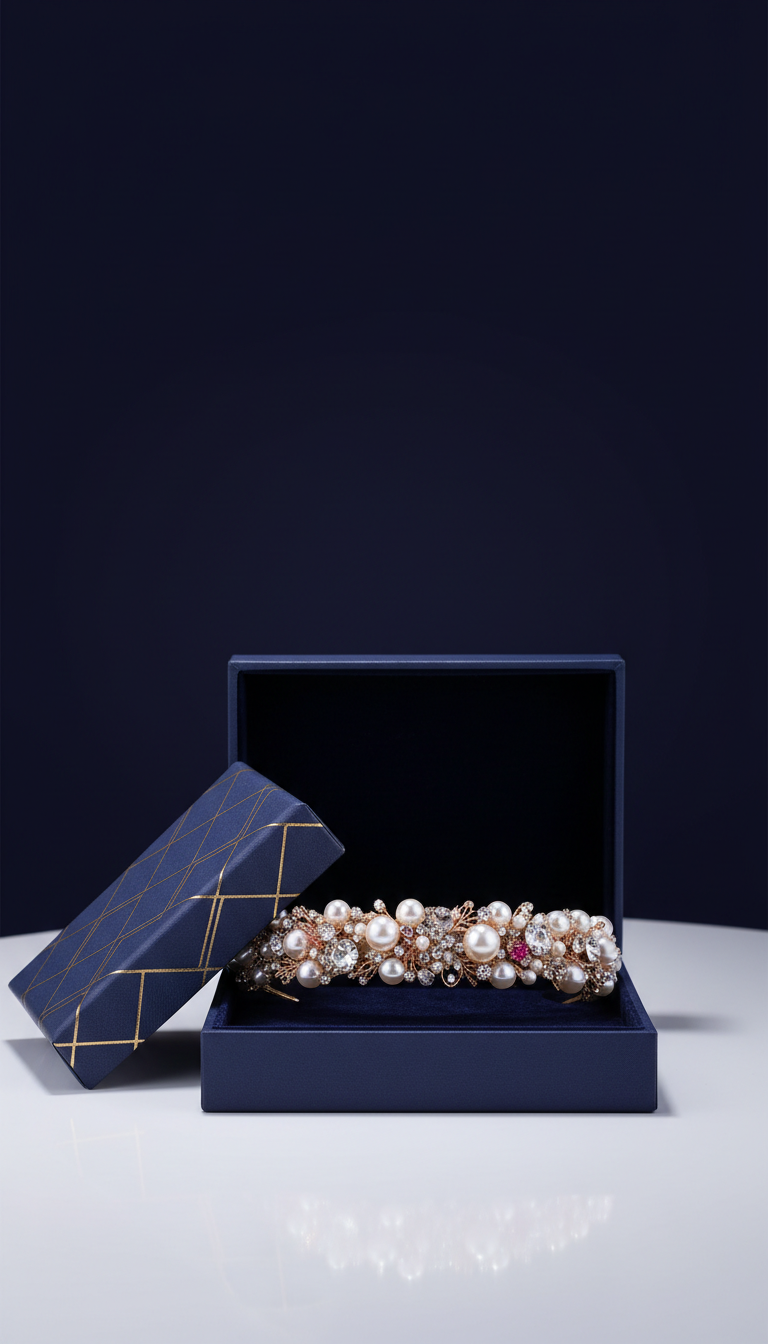 Serre-tête orné boîte aimantée luxe