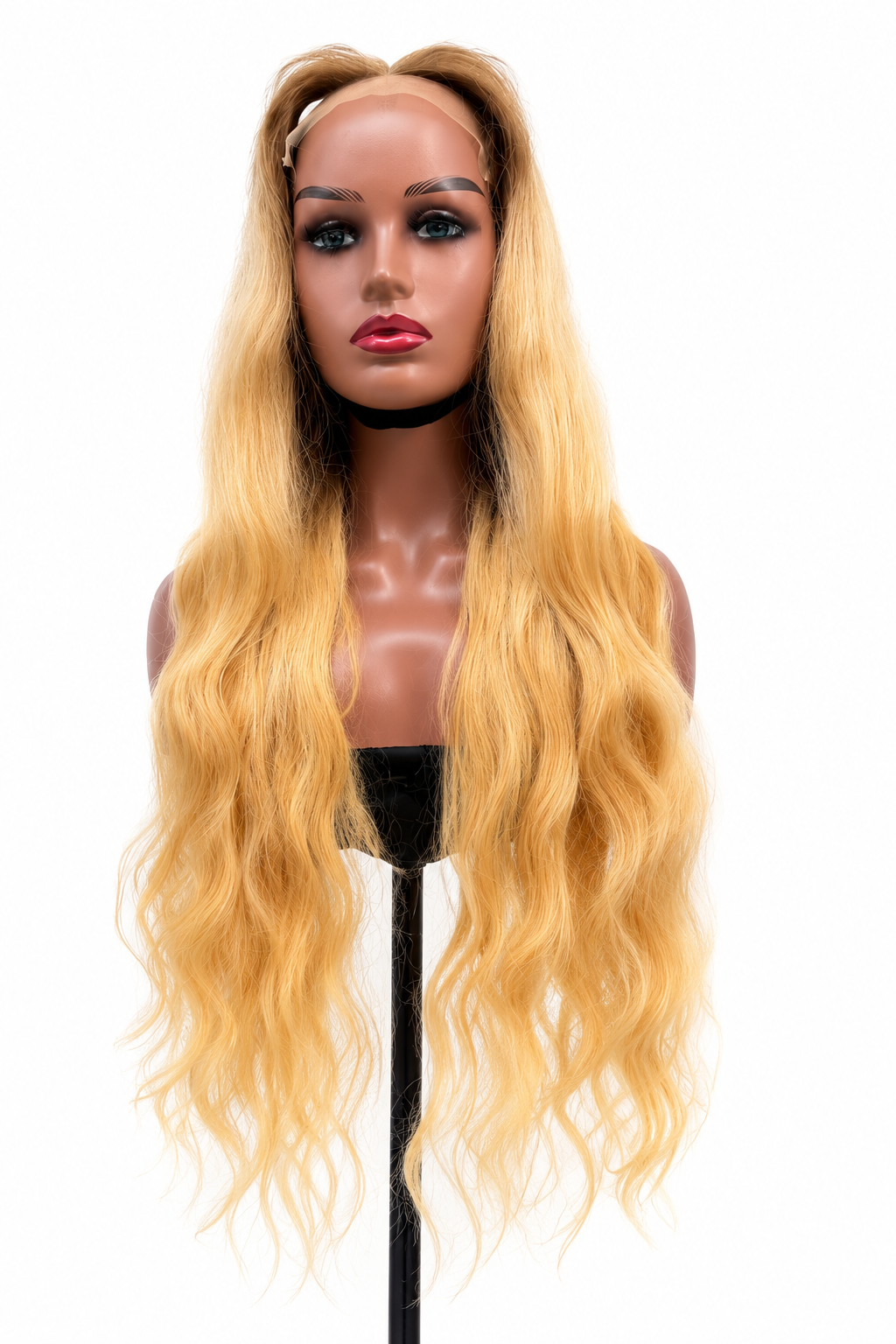 Perruque Lace Front Premium – Cheveux Vietnamiens SDD Blond Doré Ondulé | 30 Pouces | 350 Grammes